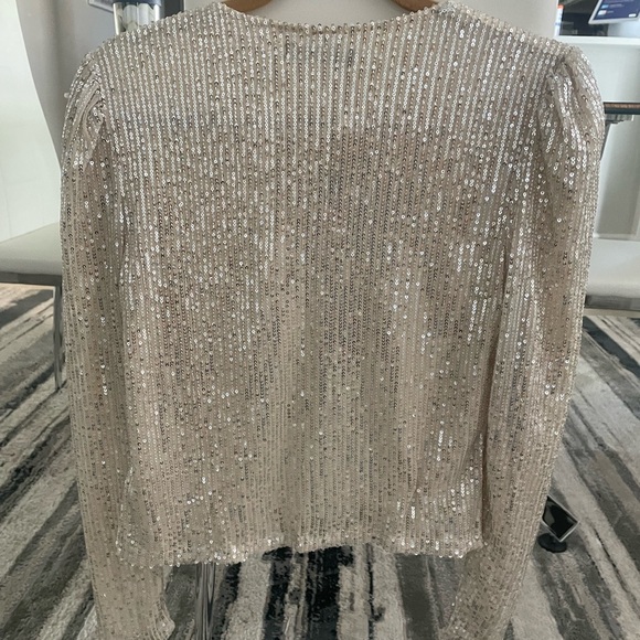 NWT szM Sparkly Jacket cream colored - Picture 2 of 2